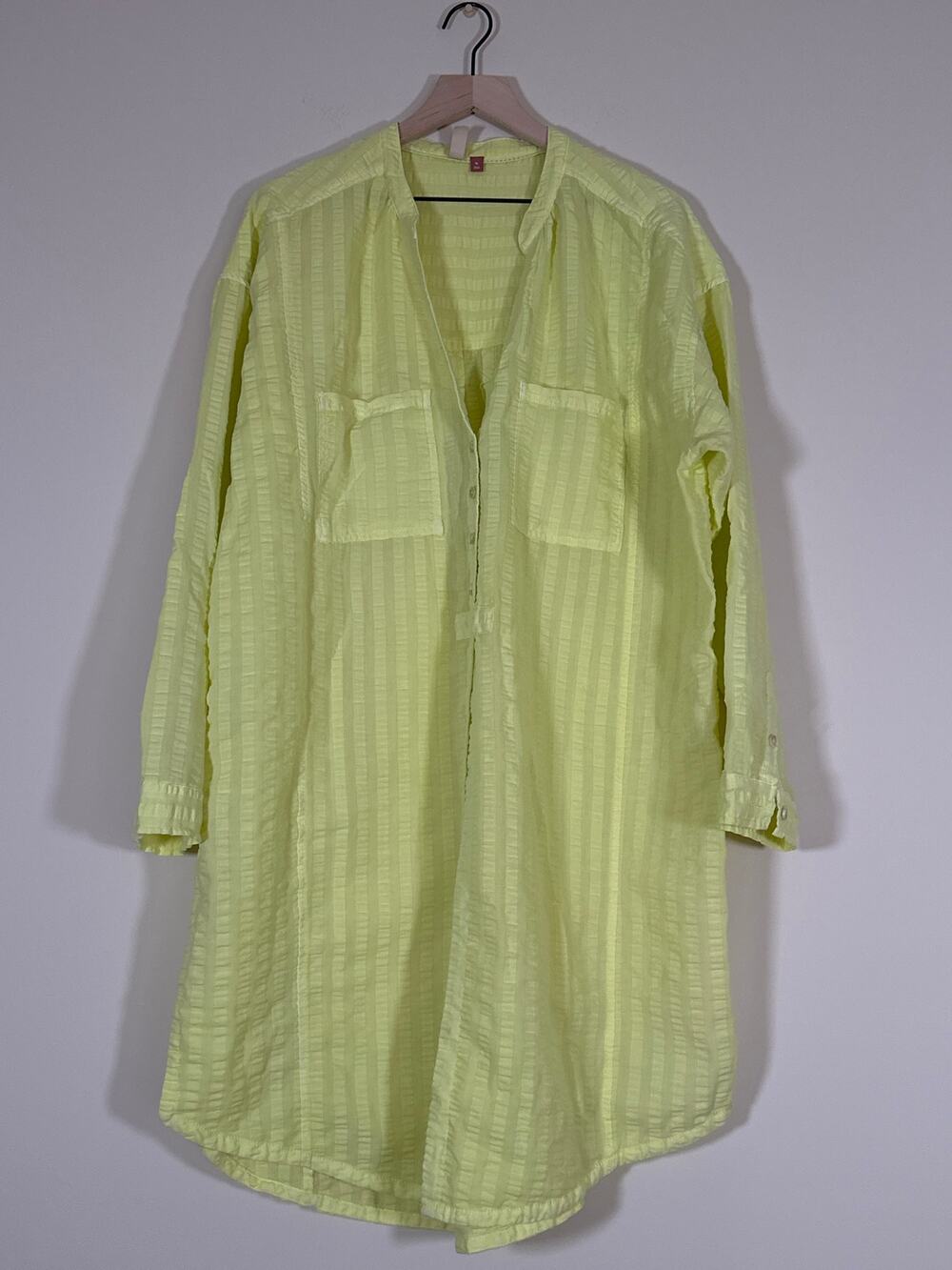 Pilcro Anthropologie Neon Yellow Textured Swim Cover Up Tunic XL